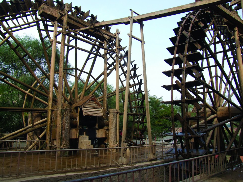 Watermills in the Yellow River.