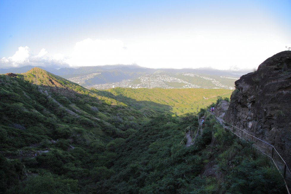 Pleasant hike up to Diamond Head, Oahu.