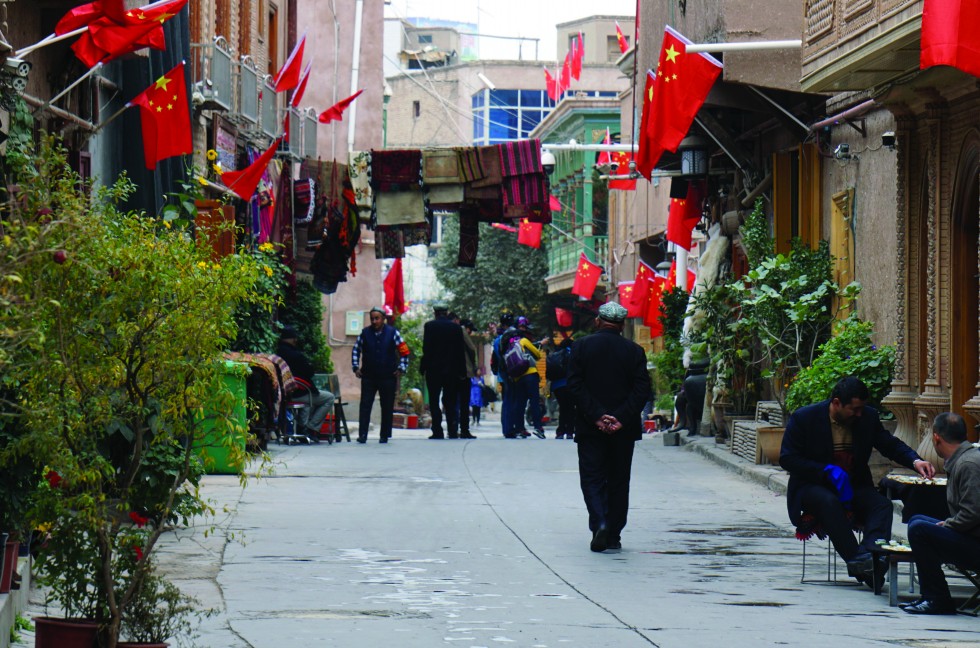 Chinese flags wave from renovated buildings in the old town, reinforcing the sense of nationalism the central government hopes to instil in the restive Uyghur capital.