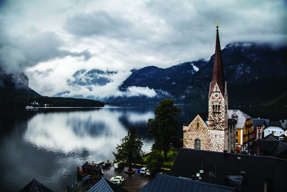 Dusk, Mountain, Heath. Hallstatt, Austria.