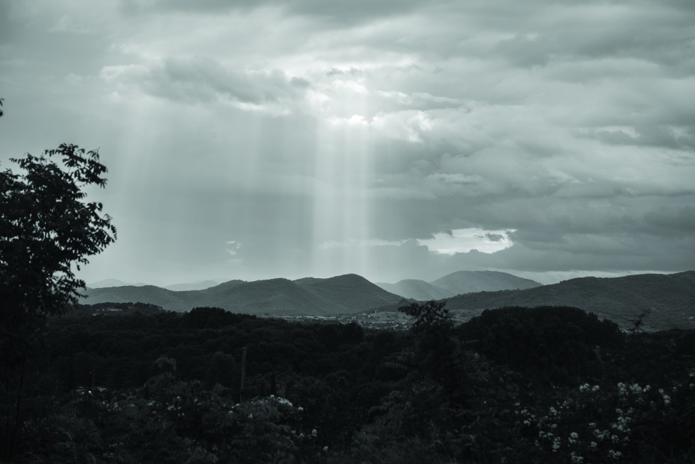 Cévennes Mountains, France: The gathering wind, my own ghost its impetus, cloudfall quick with tears