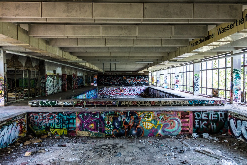 Former East German public swimming hall in Pankow.