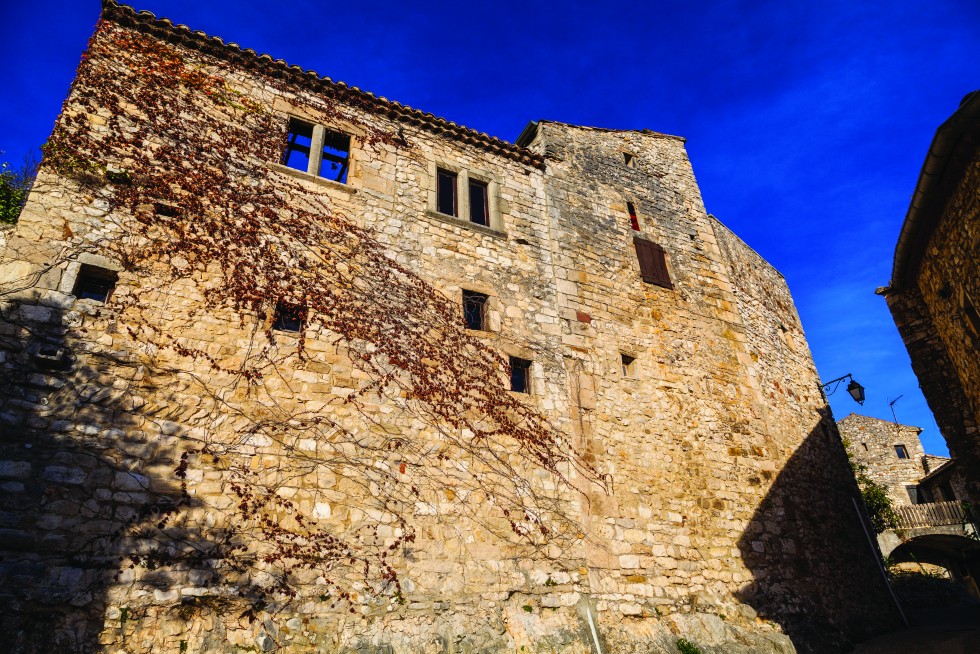 Stone houses in the town of Rochegude.