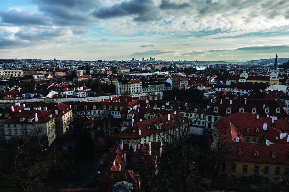 View from cathedral tower and riverbank.