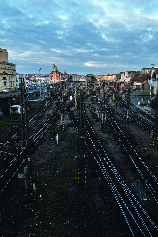 m The weaving tracks of the central train station.