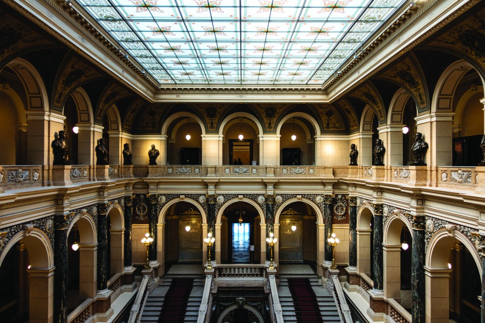 The recently renovated National Museum has extraordinary ceilings.