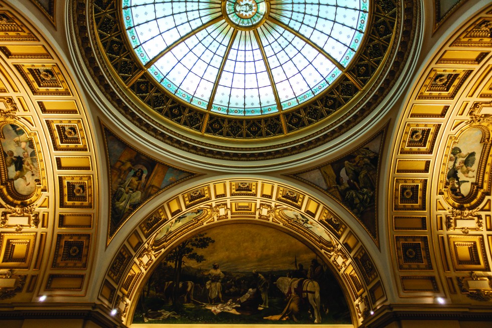 The recently renovated National Museum has extraordinary ceilings.