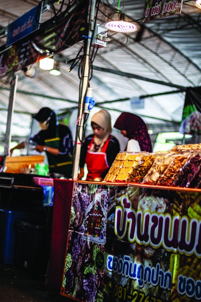 A food market by the coast and an Otop market in Pattani town.