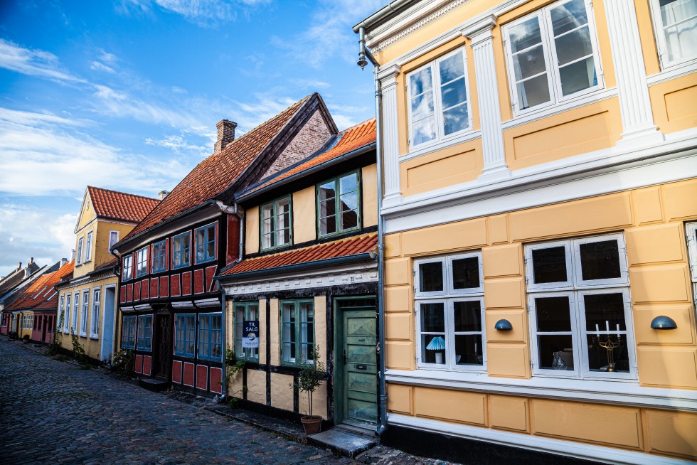 A central street of Ærøskøbing.