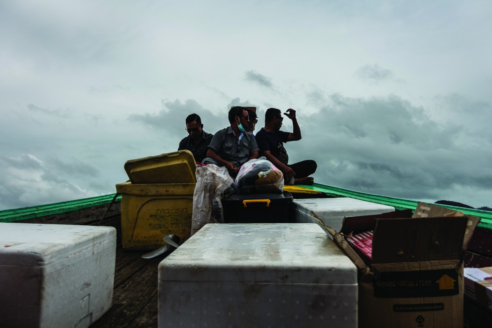 There is an occasional ferry, but most trips to Ko Libong begin and end by converted fishing boat.