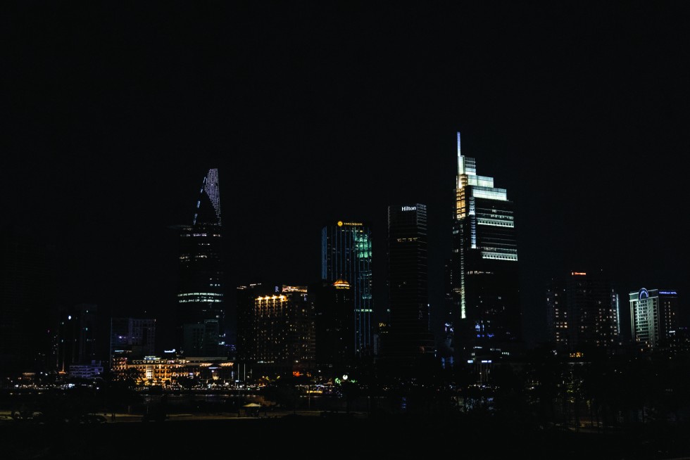 The business district from across the Saigon River.
