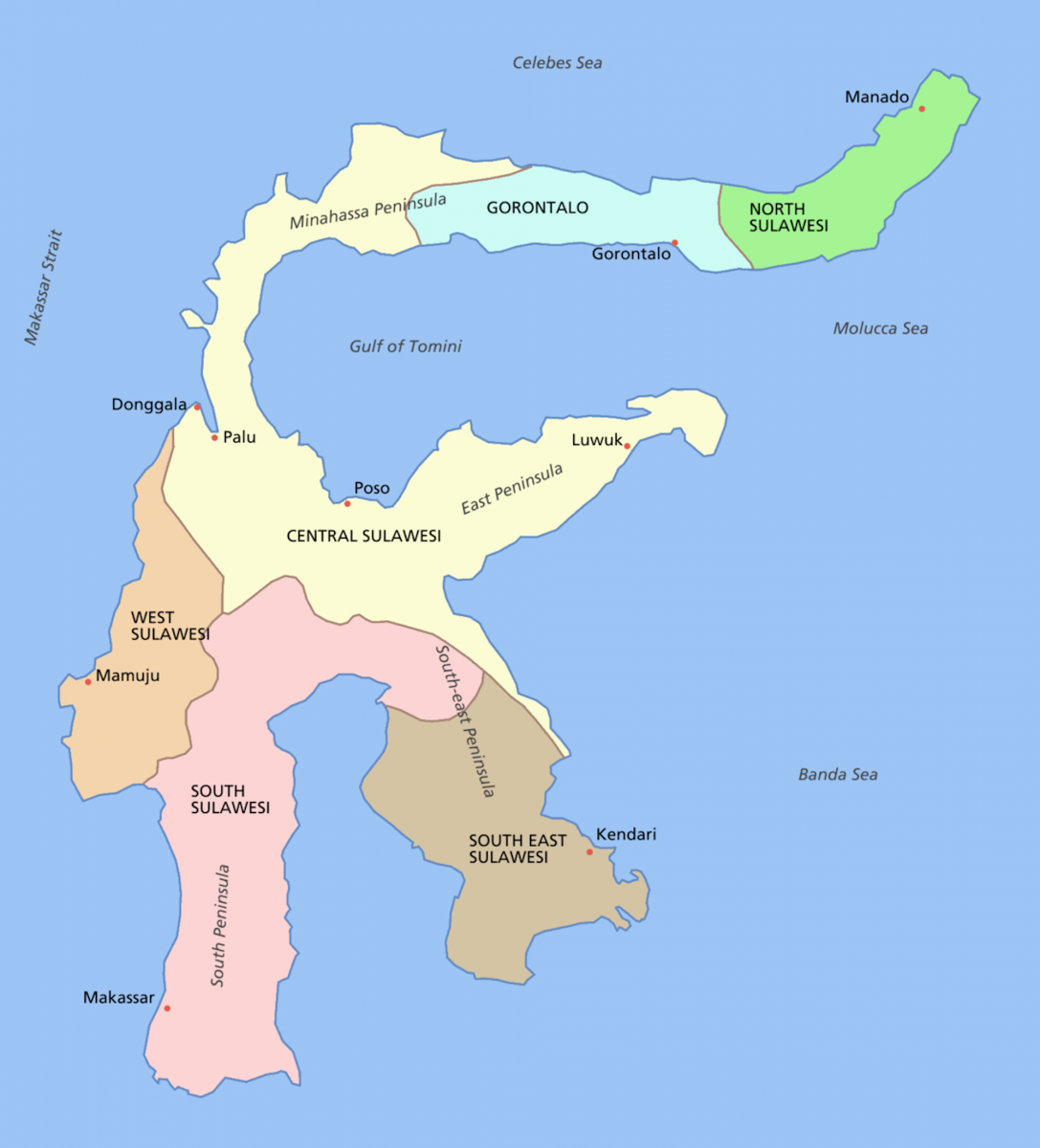 Map of Sulawesi